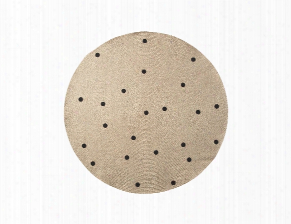 Small Jute Carpet In Black Dots Design By Ferm Living