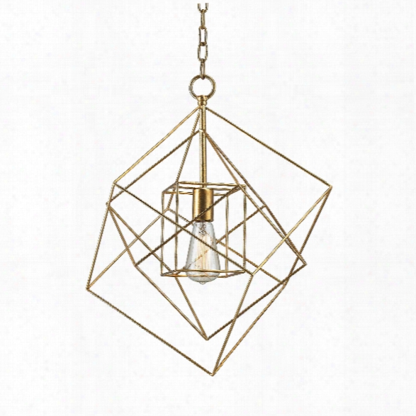 Small Neil 1 Light Box Pendant In Gold Leaf Design By Bd Fine