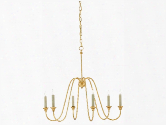 Small Orion Chandelier In Antique Gold Leaf Design By Currey & Company