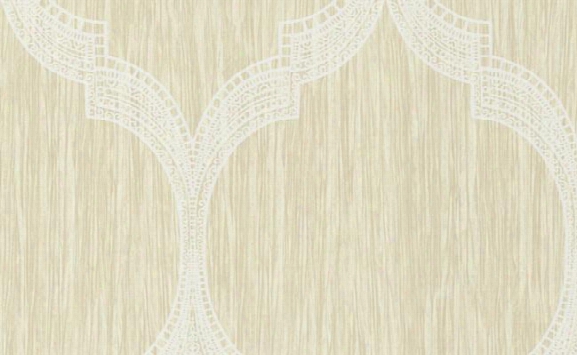 Birkdale Ogee Wallpaper In Ivory And Metallic By Carl Robinson For Seabrook Wallcoverings