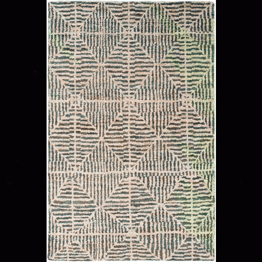 Bjorn Rug In Dark Green & Khaki Design By Jill Rosenwald