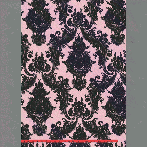 Black & Pink Heirloom Velvet Flocked Wallpaper Design By Burke Decor