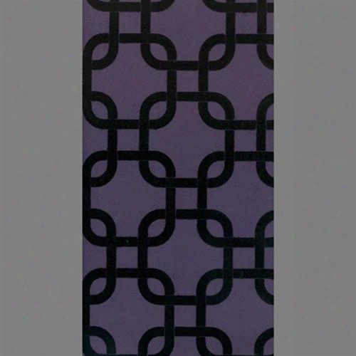 Black & Purple Geometric Squares Velvet Flocked Wallpaper Design By Burke Decor