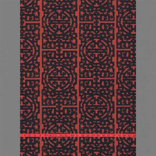 Black & Red Asian Velvet Flocked Wallpaper Design By Burke Decor