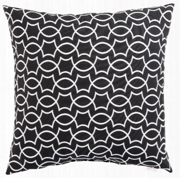 Black & White Geometric Titan Indoor/ Outdoor Throw Pillow Design By Jaipur