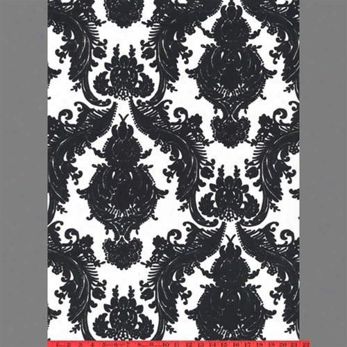 Black & White Heirloom Velvet Flocked Wallpaper Design By Burke Decor