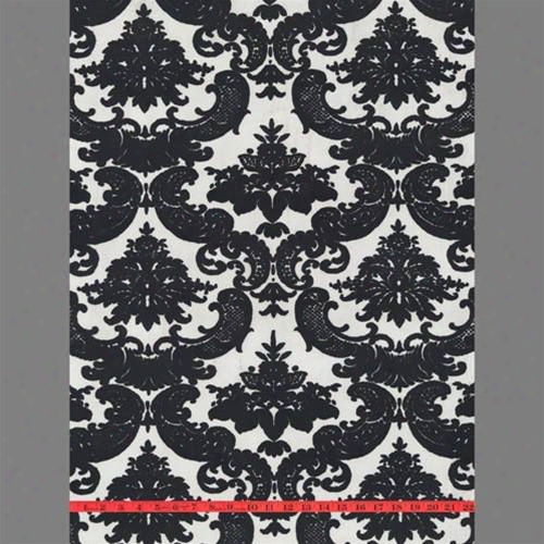 Black & White Madison Damask Velvet Flocked Wallpape Design By Burke Decor