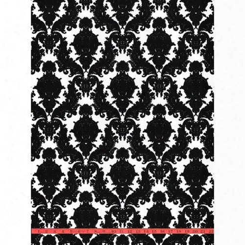 Black & White Petite Heirloom Velvet Flocked Wallpaper Design By Burke Decor