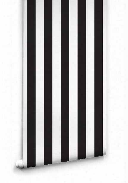 Black & White Stripe Wallpaper By Ingrid + Mika For Milton & King