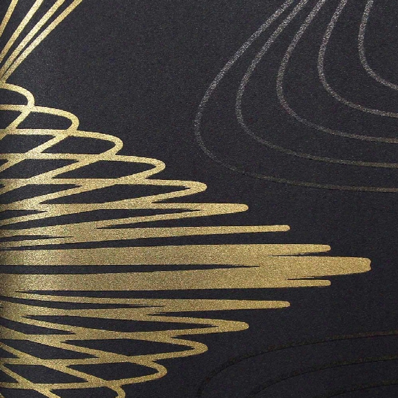 Black And Gold Psychadelic Kr445 Wallpaper From The Globalove Collection By Karim Rashid