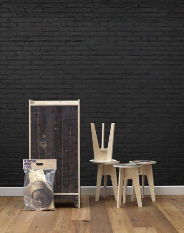 Black Brick Wallpaper Design By Piet Hein Eek For Nlxl