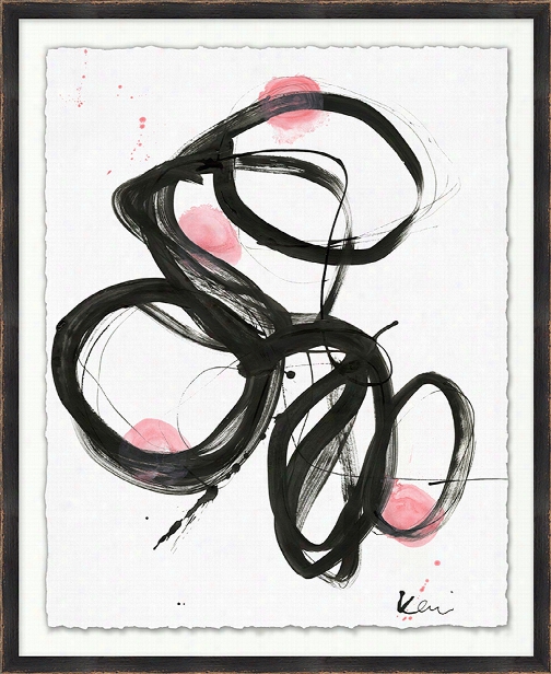 Black Brushstroke With Pink Dots Design By Kate Spade