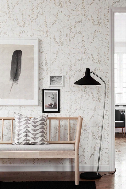 Bladranker Beige Botanical Wallpaper From The Scandinavian Designers Ii Collection By Brewster