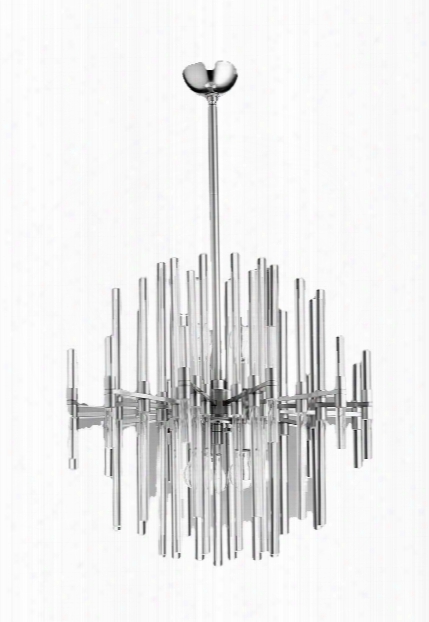 Small Quebec 6 Light Pendant In Satin Nickel Design By Cyan Design