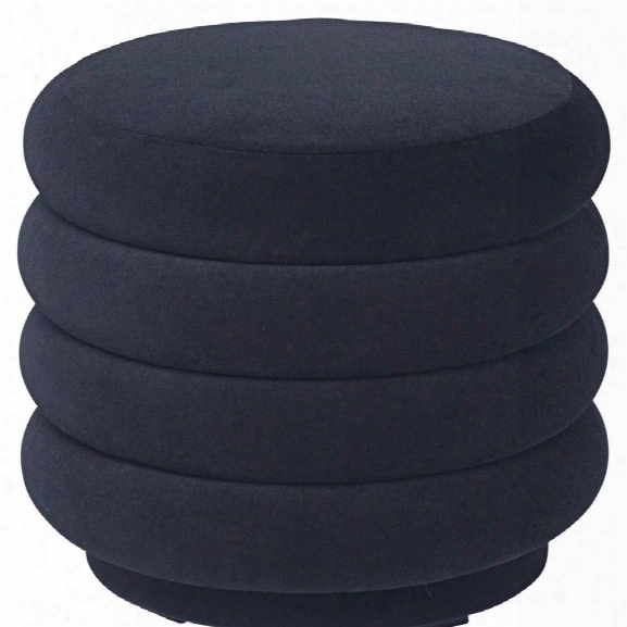 Small Round Pouf In Dark Blue Design By Ferm Living