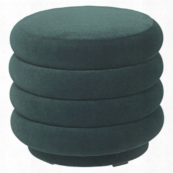 Small Round Pouf In Dark Green Design By Ferm Living