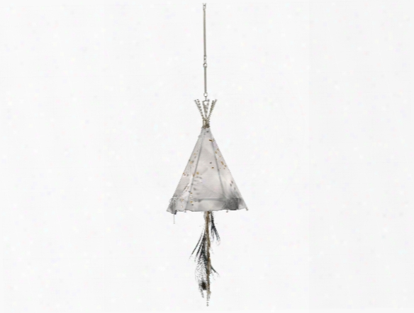 Small Stardust Teepee Chandelier In Contemporary Silver Leaf Design By Currey & Company