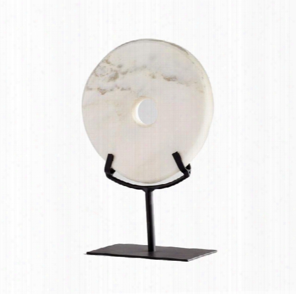 Small White Disk On Stand Design By Cyan Design