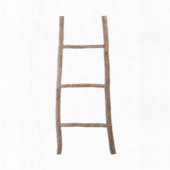 Small Wood White Washed Ladder Design By Lazy Susan