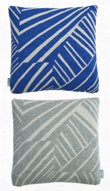 Smilla Cushion In Grey & Dazzling Blue Design By Oyoy