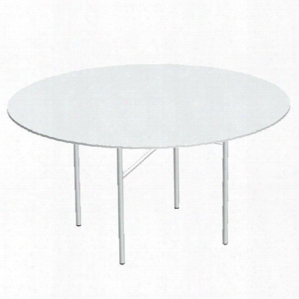 Snaregade 47" Round Table In White Laminate Design By Menu