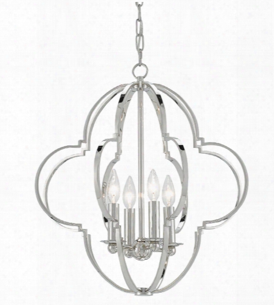 Sojourn Chandelier In Nickel Design By Currey & Company