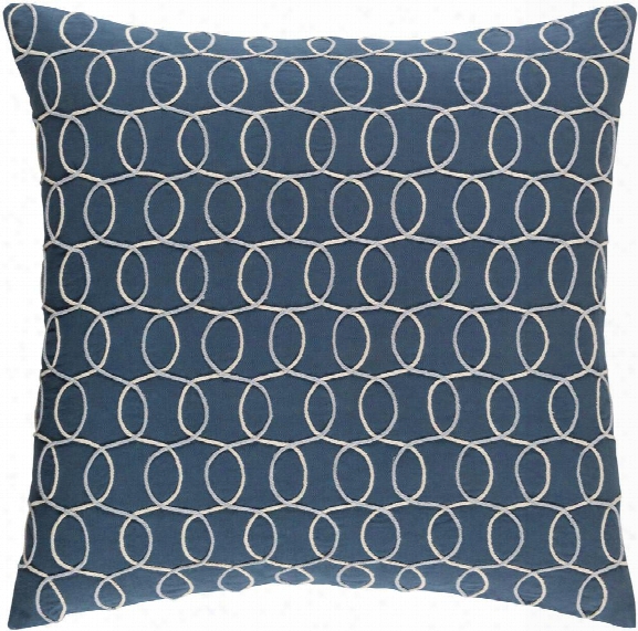 Solid Bold Ii Pillow In Dark Blue & Cream Design By Bobby Berk