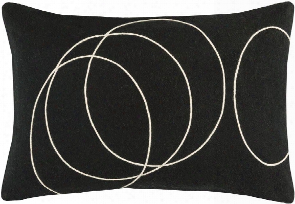 Solid Bold Pillow In Black & Cream Design By Bobby Berk