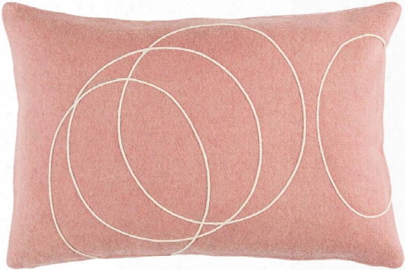 Solid Bold Pillow In Mauve & Cream Design By Bobby Berk