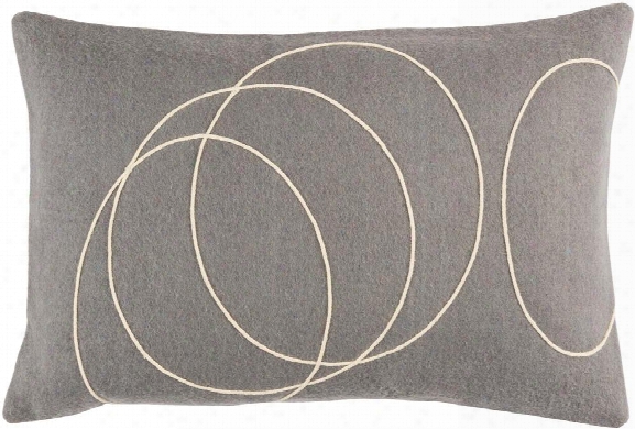 Solid Bold Pillow In Medium Grey & Cream Design By Bobby Berk