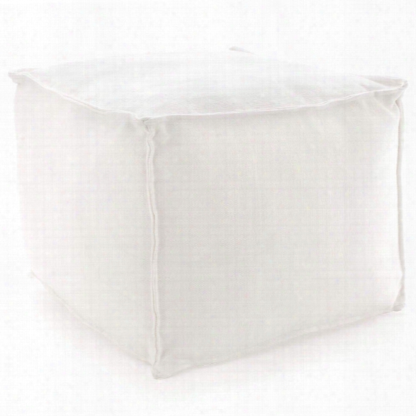 Solid White Indoor/outdoor Pouf Design By Fresh American