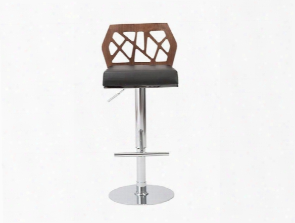 Sophia Bar/counter Stool In Walnut & Black Design By Euro Style