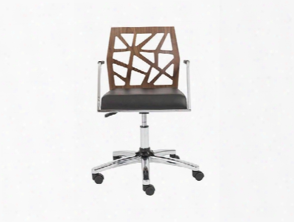 Sophia Office Chair In Walnut & Black Design By Euro Style