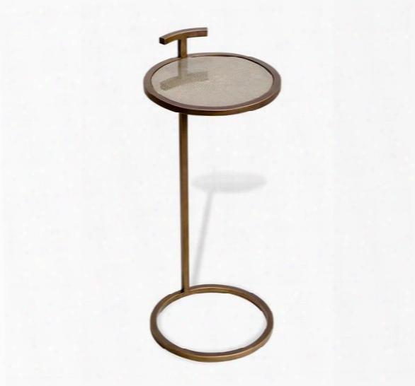 Soren Circle Drink Table In Shagreen Design By Interlude Home