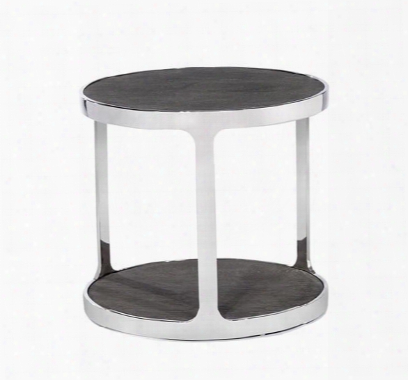 Soto Round Side Table In Charcoal Ceruse Design By Interlude Home