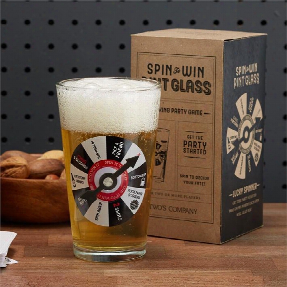 Spin To Win Pint Game Glass Design By Twos Company