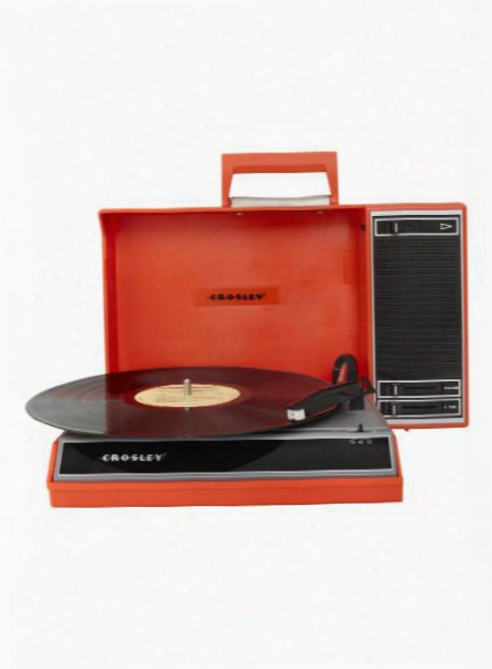 Spinnerette Portable Usb Turntable In Red Design By Crosley