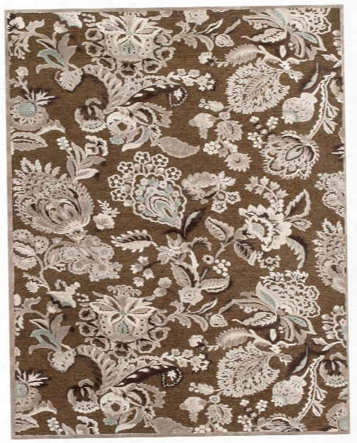 Spirit Collection Multi-textured Art Silk Area Rug In Brown & Grey Design By Bd Fine