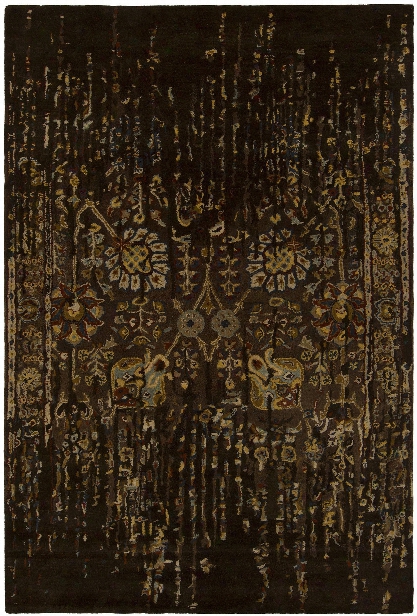 Spring Collection Hand-tufted Area Rug In Black & Brown Design By Chandra Rugs