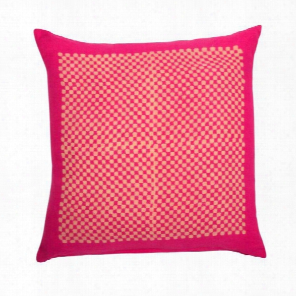 Square Chedk Pillow In Magenta Design By Sir/madam