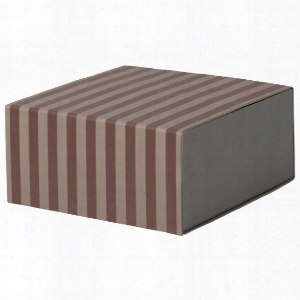 Square Striped Box In Bordeaux & Rose Design By Ferm Living