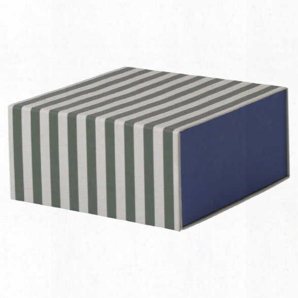 Square Striped Box In Green & Off White Design By Ferm Living