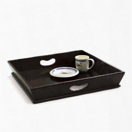 Square Wood Tray In Black Design By Skalny