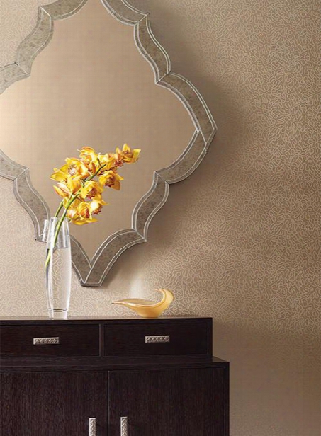 Squiggle Sidewall Wallpaper In Metallic Beige Design By York Wallcoverings