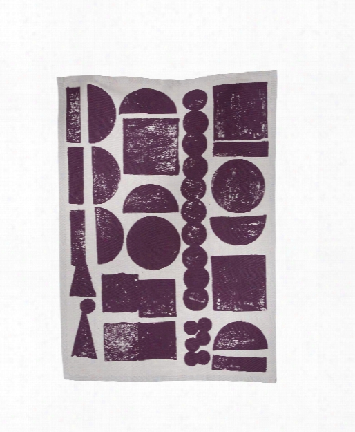 Stamp Tea Towel In Aubergine Design By Ferm Living