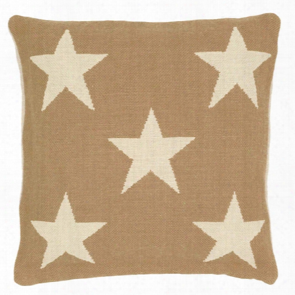 Star Camel/ivory Indoor/outdoor Pillow Design By Fresh American