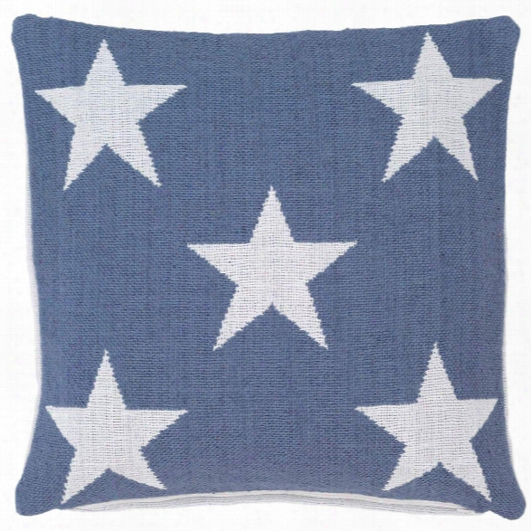 Star Denim/white Indoor/outdoor Pillow Design By Fresh American