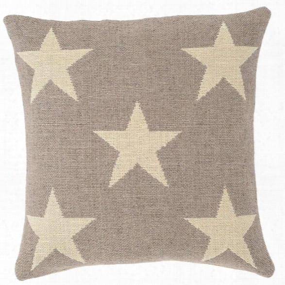 Star Grey/ivory Indoor/ooutdoor Pillow Design By Fresh American