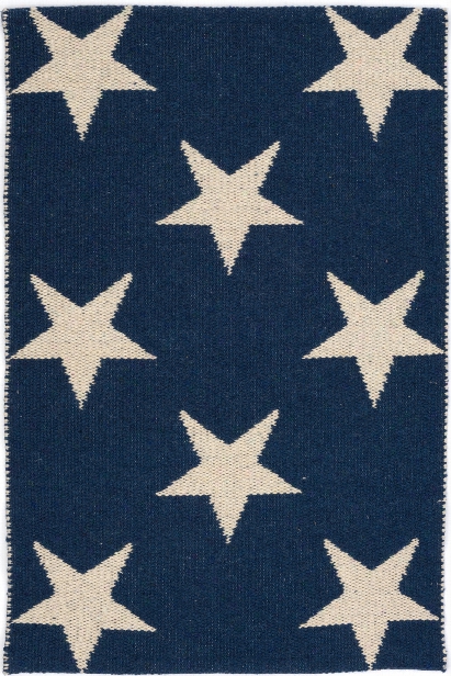 Star Indoor/outdoor Rug In Navy & Ivory Design By Dash & Albert