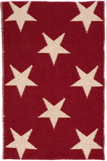 Star Indoor/outdoor Rug In Red & Ivory Design By Dash & Albert